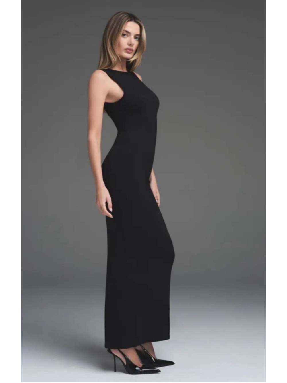 Skims Smooth Layers Long Boat Neck Ribbed Maxi Dress size XXS